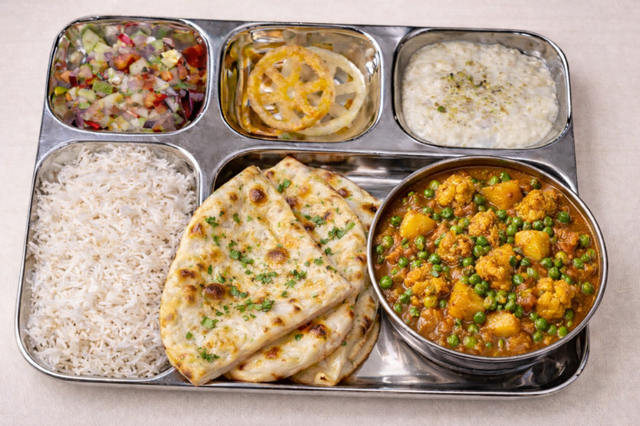 L Aloo Gobi Mutter.